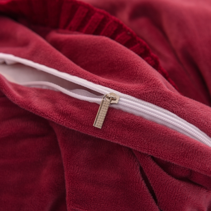 91家纺网 家纺一手货源 找家纺 淑女公社 2020秋冬新款针织毛线四件套 酒红