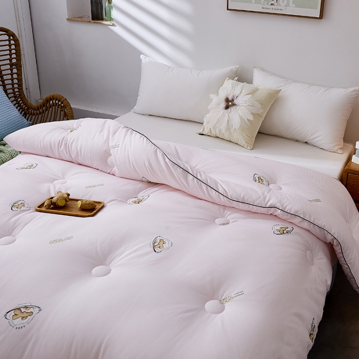 91家纺网 家纺一手货源 找家纺 欧雅搁 2025新款生姜驱寒冬被被子被芯 生姜驱寒冬被 浅粉