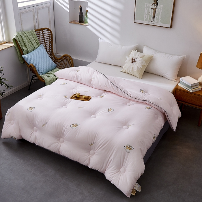 91家纺网 家纺一手货源 找家纺 欧雅搁 2025新款生姜驱寒冬被被子被芯 生姜驱寒冬被 浅粉