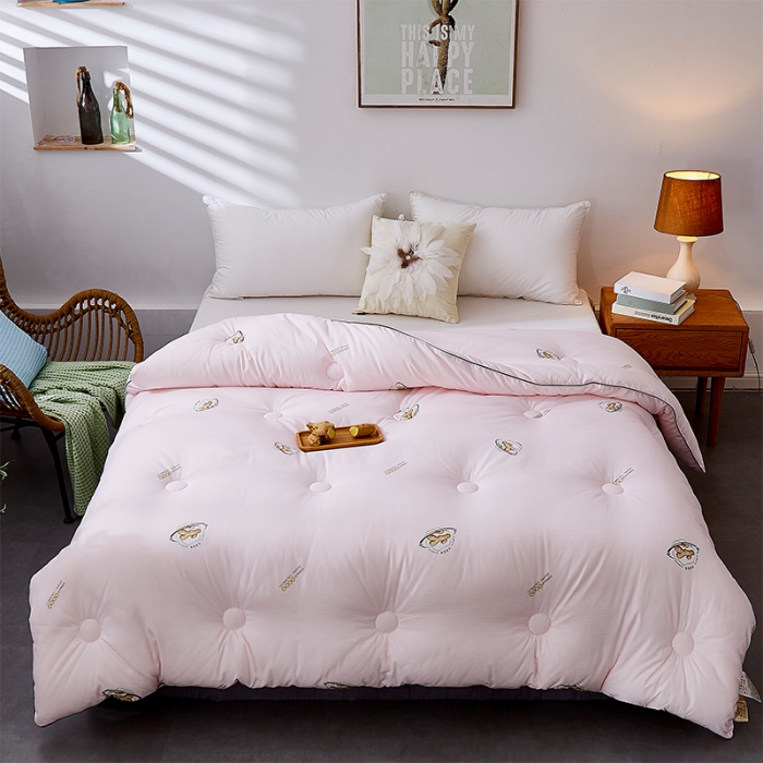 91家纺网 家纺一手货源 找家纺 欧雅搁 2025新款生姜驱寒冬被被子被芯 生姜驱寒冬被 浅粉