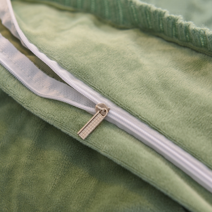 91家纺网 家纺一手货源 找家纺 淑女公社 2020秋冬新款针织毛线四件套 绿色