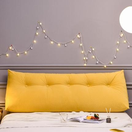 91家纺网 家纺一手货源 找家纺 一兰新款韩国绒立体三角大靠垫床头大靠垫床上靠背 砖纹金黄