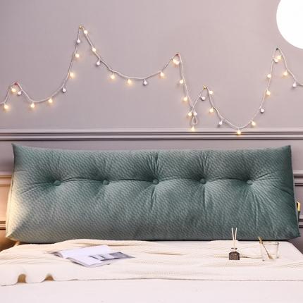 91家纺网 家纺一手货源 找家纺 一兰新款韩国绒立体三角大靠垫床头大靠垫床上靠背 砖纹水绿青