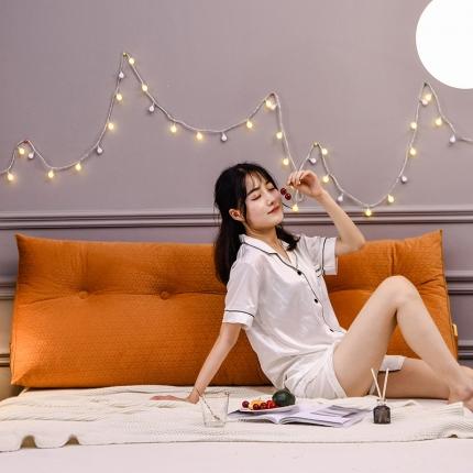 一兰新款韩国绒立体三角大靠垫床头大靠垫床上靠背 小飞机橘黄