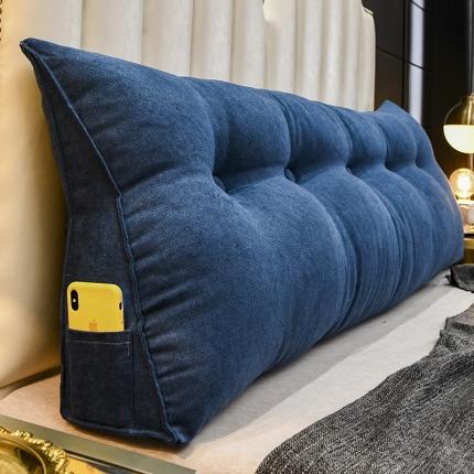 91家纺网 家纺一手货源 找家纺 一兰 2020新款韩国绒三角靠垫 深海蓝
