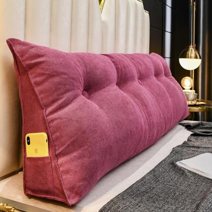 一兰 2020新款韩国绒三角靠垫 探戈红
