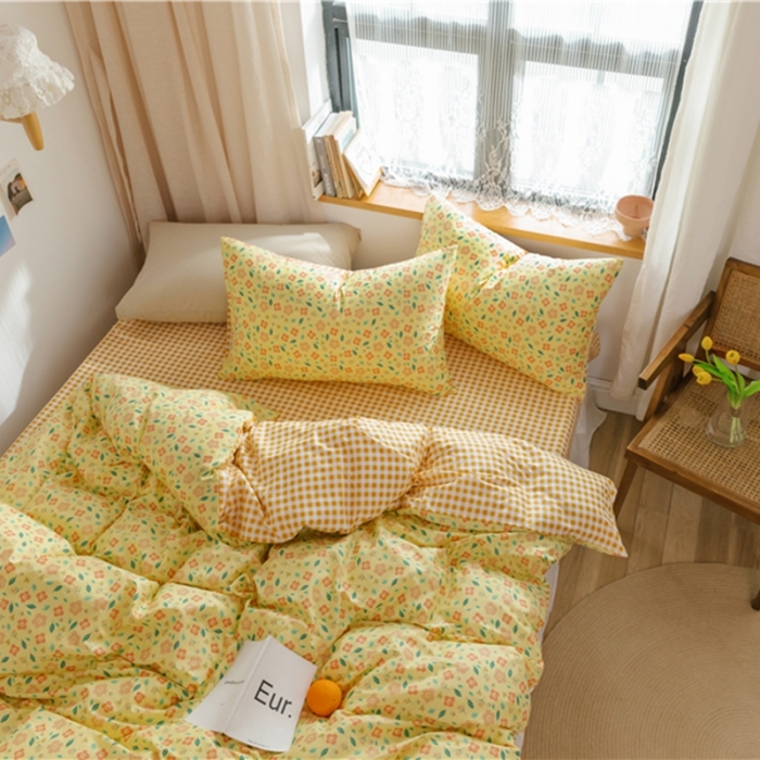 91家纺网 家纺一手货源 找家纺 棉眠 2020新款全棉小碎花13070四件套 思雨