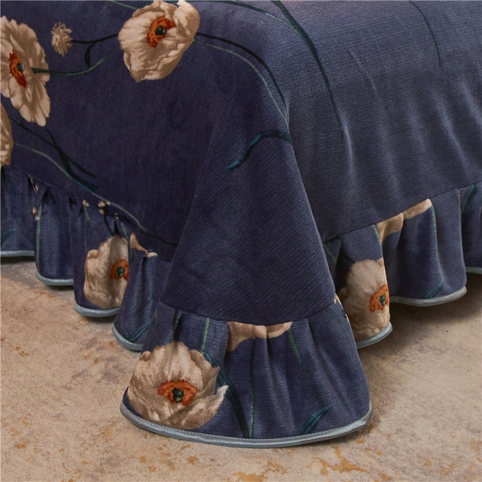 91家纺网 家纺一手货源 找家纺 爱洛牛奶绒宝宝绒水晶绒法莱绒金貂绒四件套 花儿朵朵