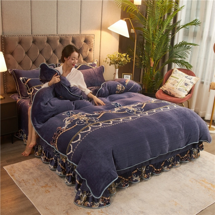 91家纺网 家纺一手货源 找家纺 爱洛牛奶绒宝宝绒水晶绒法莱绒金貂绒四件套 锦绣年华