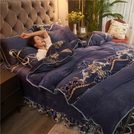 爱洛牛奶绒宝宝绒水晶绒法莱绒金貂绒四件套 锦绣年华