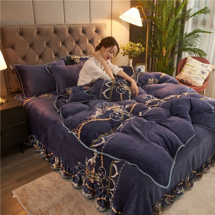 91家纺网 家纺一手货源 找家纺 爱洛牛奶绒宝宝绒水晶绒法莱绒金貂绒四件套 锦绣年华