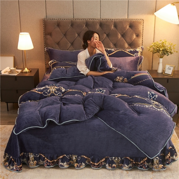 91家纺网 家纺一手货源 找家纺 爱洛牛奶绒宝宝绒水晶绒法莱绒金貂绒四件套 锦绣年华