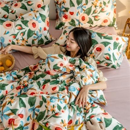 91家纺网 家纺一手货源 找家纺 （总）棉眠  2020新款全棉油画风系列四件套纯棉四件套