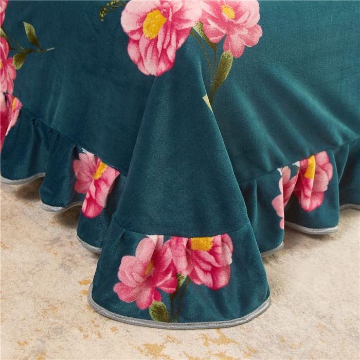 91家纺网 家纺一手货源 找家纺 爱洛牛奶绒宝宝绒水晶绒法莱绒金貂绒四件套 相遇花开