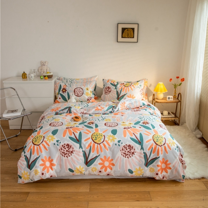 91家纺网 家纺一手货源 找家纺 棉眠  2020新款全棉油画风系列四件套 日出