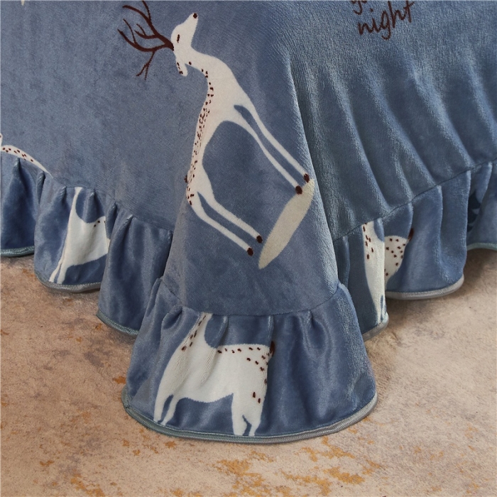 91家纺网 家纺一手货源 找家纺 爱洛牛奶绒宝宝绒水晶绒法莱绒金貂绒四件套 一鹿有你