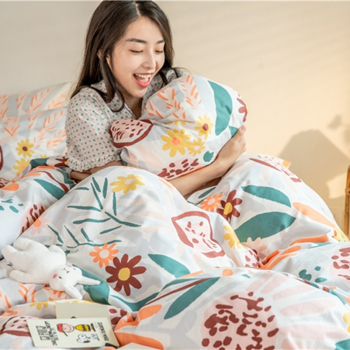 91家纺网 家纺一手货源 找家纺 棉眠  2020新款全棉油画风系列四件套 日出