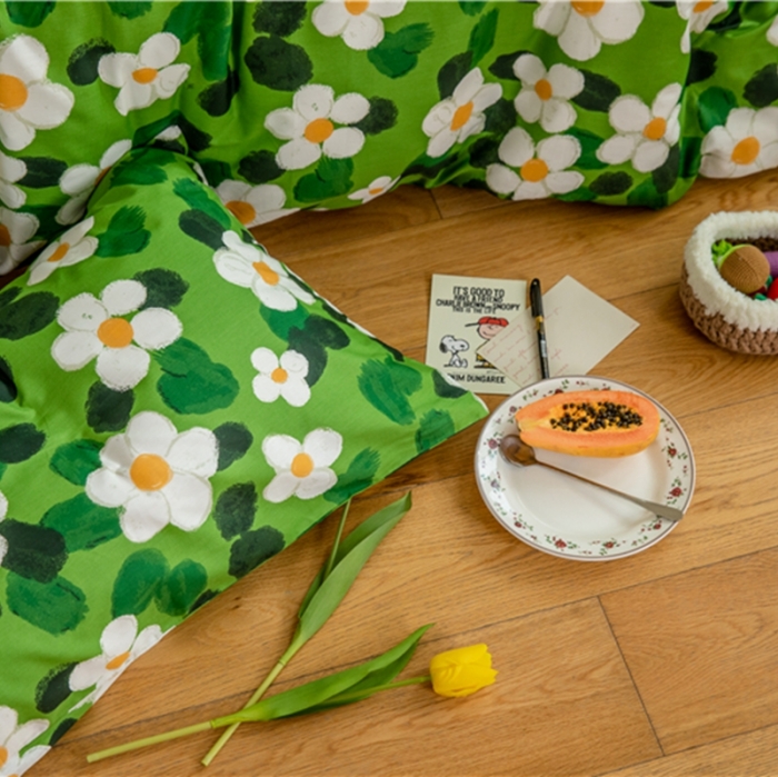 91家纺网 家纺一手货源 找家纺 棉眠  2020新款全棉油画风系列四件套 莫奈