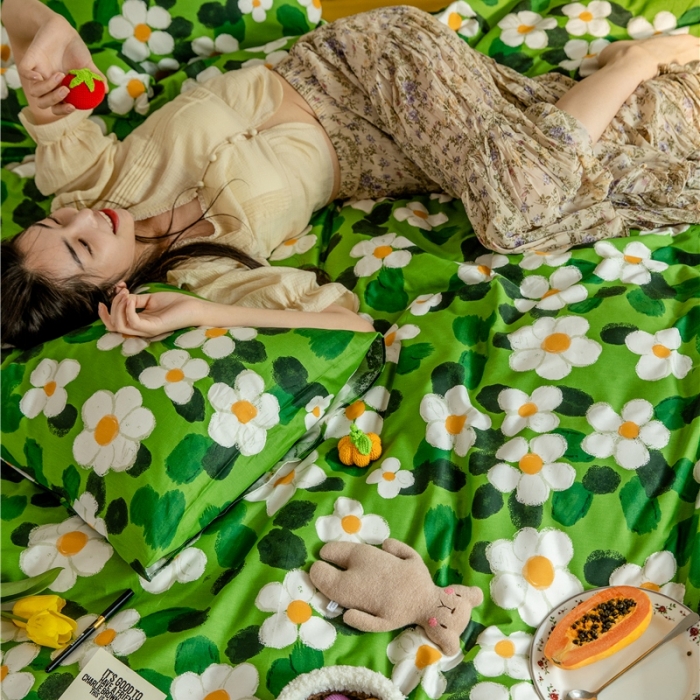 91家纺网 家纺一手货源 找家纺 棉眠  2020新款全棉油画风系列四件套 莫奈