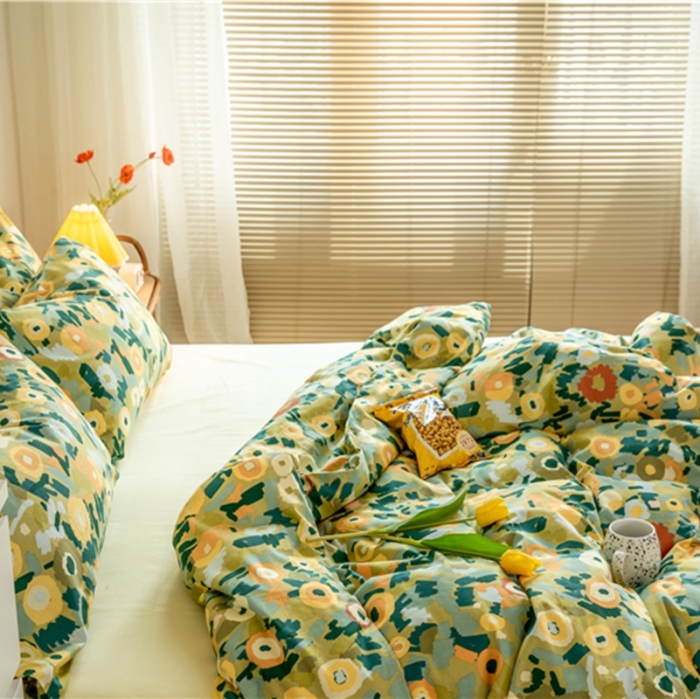 91家纺网 家纺一手货源 找家纺 棉眠  2020新款全棉油画风系列四件套 黄昏