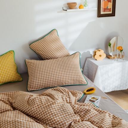 91家纺网 家纺一手货源 找家纺 （总）棉眠2020夏季新款32支色织水洗棉四件套