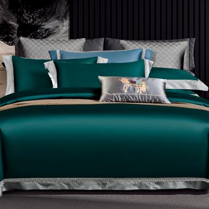 91家纺网 家纺一手货源 找家纺 娇逸 2020新款100支全棉镂空款四件套 圣地亚-玛瑙绿