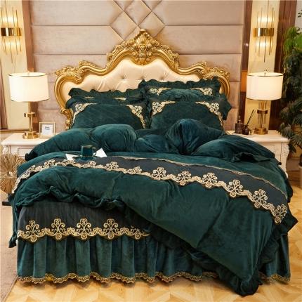 91家纺网 家纺一手货源 找家纺 （总）星尚2020宝宝绒夹棉床裙款四件套水晶绒法莱绒婴儿绒