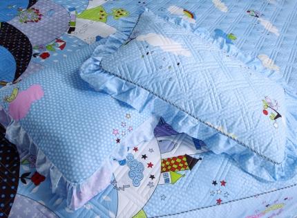 91家纺网 家纺一手货源 找家纺 （总）爱妮玖玖 2019全棉印花夹棉花边枕套卡通款