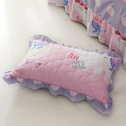 91家纺网 家纺一手货源 找家纺 （总）爱妮玖玖 2019全棉印花夹棉花边枕套卡通款