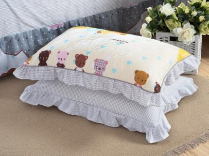 91家纺网 家纺一手货源 找家纺 （总）爱妮玖玖 2019全棉印花夹棉花边枕套卡通款