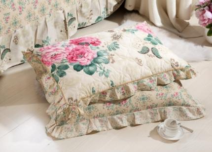 91家纺网 家纺一手货源 找家纺 （总）爱妮玖玖 2019全棉印花夹棉花边枕套花卉类 其余花联系商家