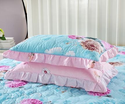 91家纺网 家纺一手货源 找家纺 （总）爱妮玖玖 2019全棉印花夹棉花边枕套花卉类 其余花联系商家