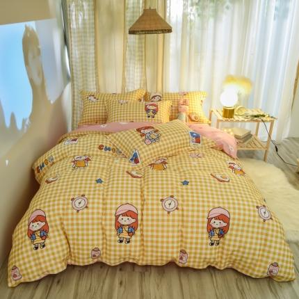 91家纺网 家纺一手货源 找家纺 （总）雲归梦 2020新款小清新全棉生态磨毛四件套