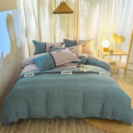 91家纺网 家纺一手货源 找家纺 （总）雲归梦 2020新款小清新全棉生态磨毛四件套