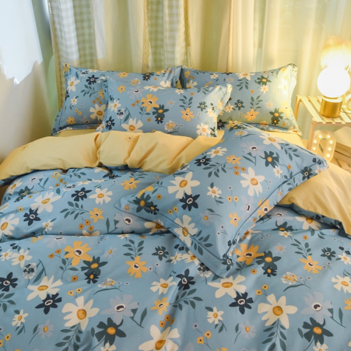 91家纺网 家纺一手货源 找家纺 雲归梦 2020新款小清新全棉生态磨毛四件套 爱的告白