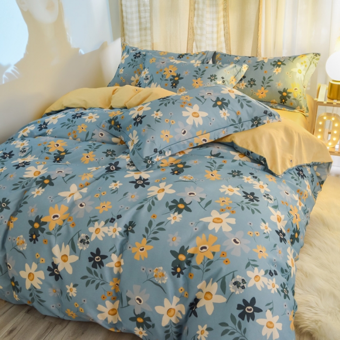 91家纺网 家纺一手货源 找家纺 雲归梦 2020新款小清新全棉生态磨毛四件套 爱的告白