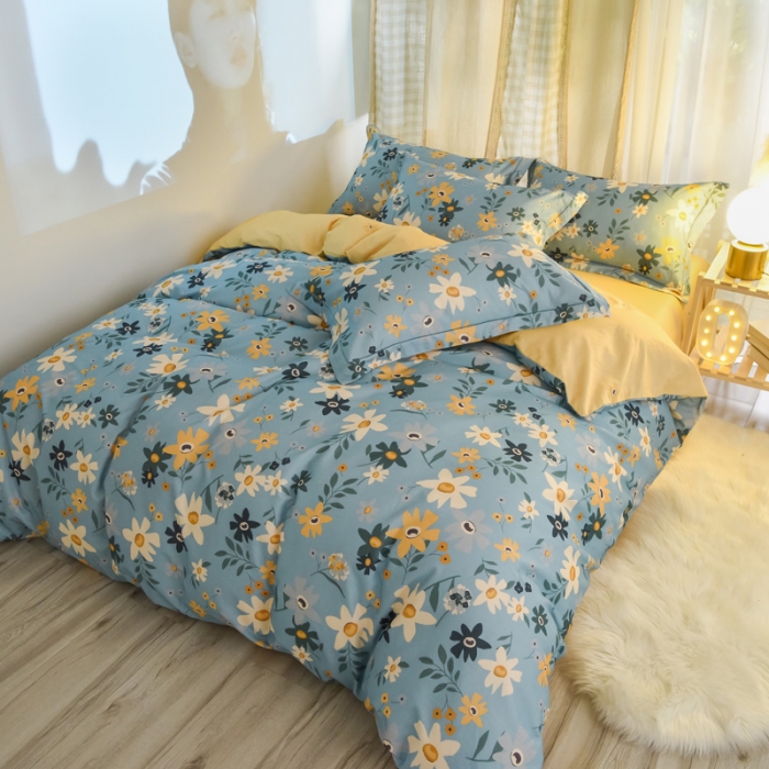 91家纺网 家纺一手货源 找家纺 雲归梦 2020新款小清新全棉生态磨毛四件套 爱的告白