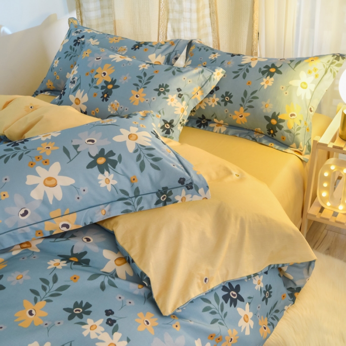 91家纺网 家纺一手货源 找家纺 雲归梦 2020新款小清新全棉生态磨毛四件套 爱的告白