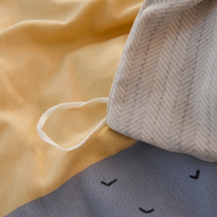 91家纺网 家纺一手货源 找家纺 雲归梦 2020新款小清新全棉生态磨毛四件套 炊烟袅袅-黄