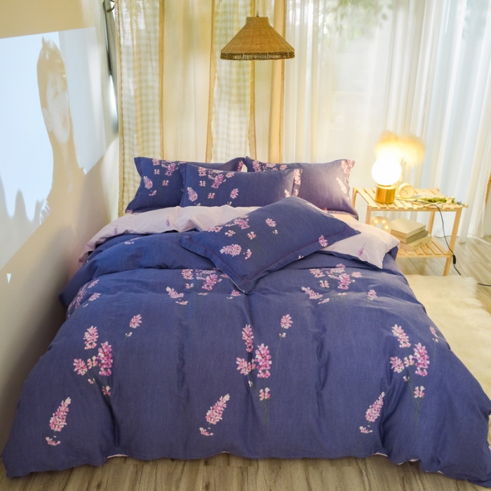 91家纺网 家纺一手货源 找家纺 雲归梦 2020新款小清新全棉生态磨毛四件套 多彩花季