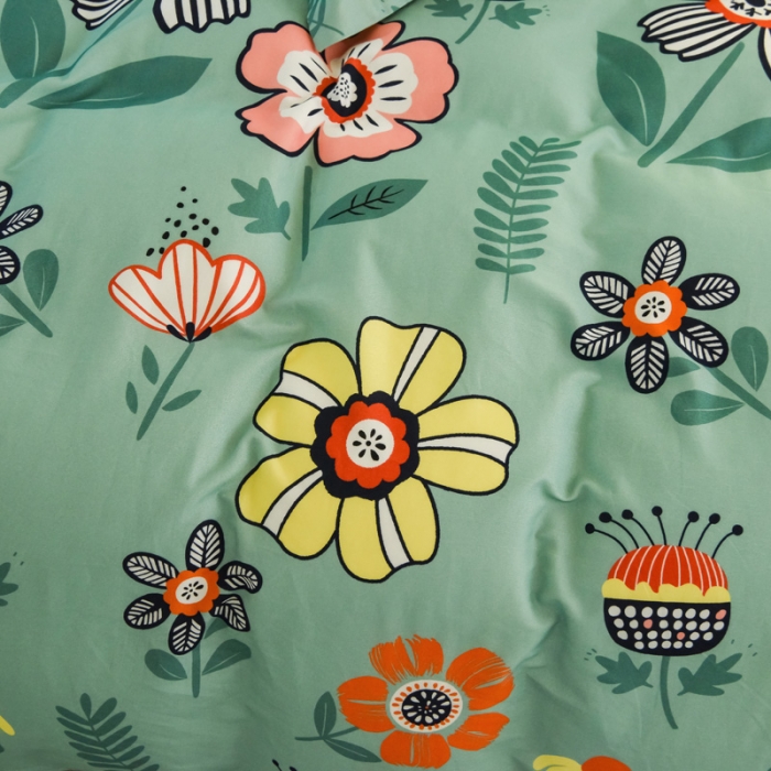 91家纺网 家纺一手货源 找家纺 雲归梦 2020新款小清新全棉生态磨毛四件套 梵高之花-绿