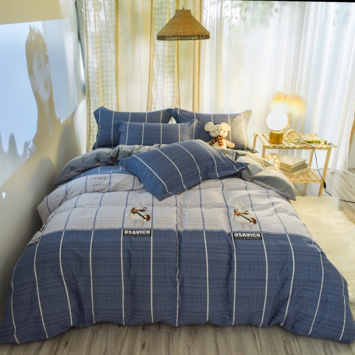 91家纺网 家纺一手货源 找家纺 雲归梦 2020新款小清新全棉生态磨毛四件套 美好生活