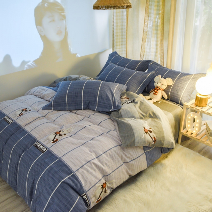 91家纺网 家纺一手货源 找家纺 雲归梦 2020新款小清新全棉生态磨毛四件套 美好生活