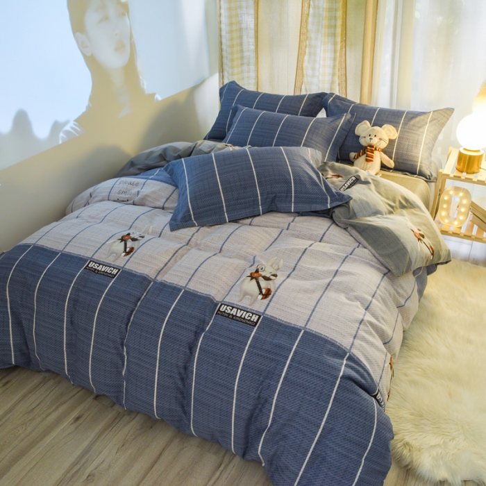 91家纺网 家纺一手货源 找家纺 雲归梦 2020新款小清新全棉生态磨毛四件套 美好生活