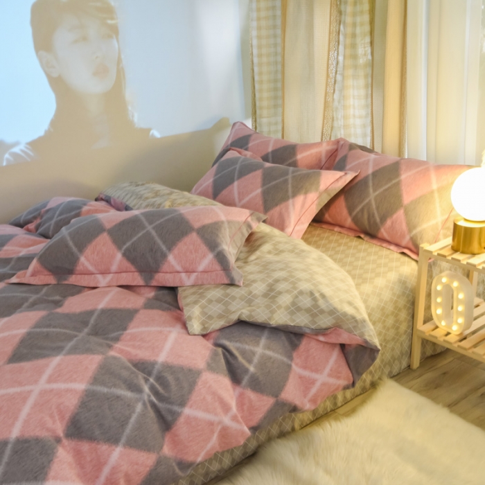 91家纺网 家纺一手货源 找家纺 雲归梦 2020新款小清新全棉生态磨毛四件套 佩拉