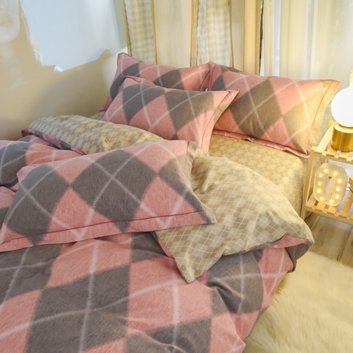 91家纺网 家纺一手货源 找家纺 雲归梦 2020新款小清新全棉生态磨毛四件套 佩拉