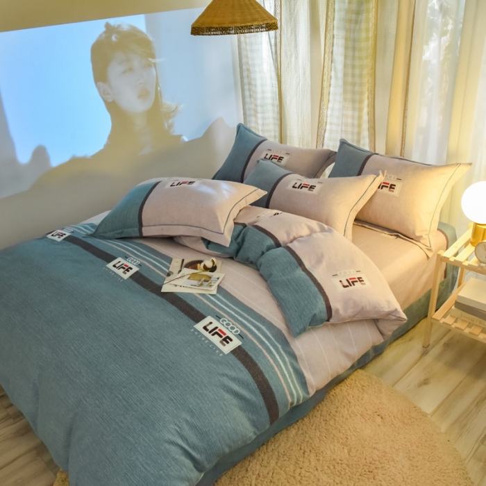 91家纺网 家纺一手货源 找家纺 雲归梦 2020新款小清新全棉生态磨毛四件套 品味