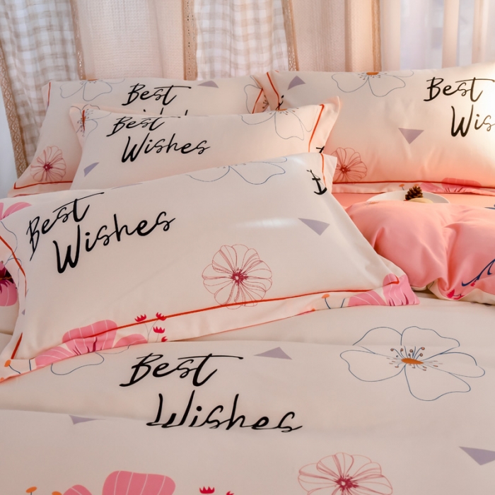 91家纺网 家纺一手货源 找家纺 雲归梦 2020新款小清新全棉生态磨毛四件套 三生三世