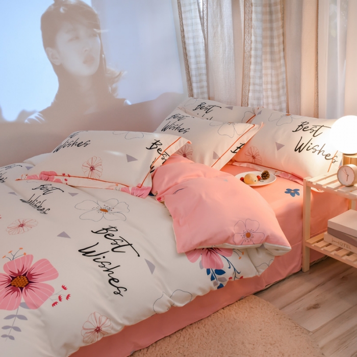 91家纺网 家纺一手货源 找家纺 雲归梦 2020新款小清新全棉生态磨毛四件套 三生三世