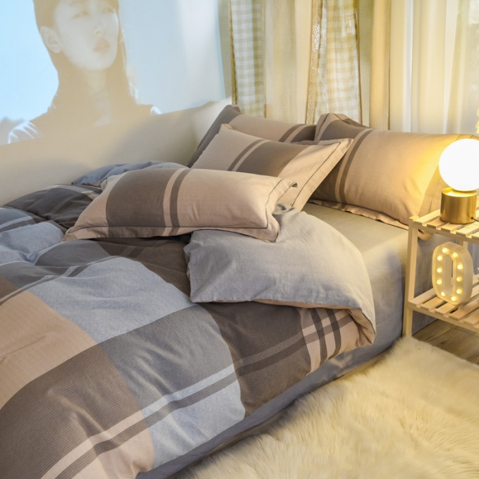 91家纺网 家纺一手货源 找家纺 雲归梦 2020新款小清新全棉生态磨毛四件套 时简